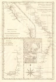 Nouvelle Galles Méridionale. Australia East Coast. NSW QLD TAS. BONNE 1790 map