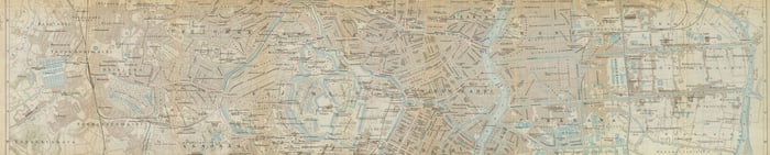 Tokyo 2 centre Ushilome Yotsuya Kanda Nihombashi Honjo Fukagawa 1914 old map