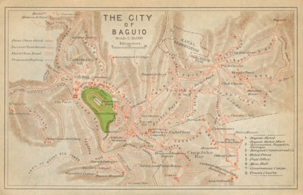 The City of Baguio town plan. Luzon. Philippines 1920 old antique map chart