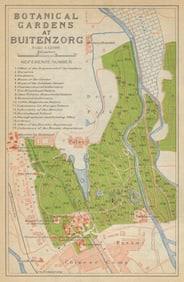 Bogor, West Java. "Botanical Gardens at Buitenzorg". Indonesia 1920 old map