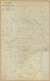 Mount Hakone & envirosn. Odawara. Kanagawa Prefecture, Japan 1914 old map