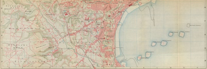 Tokyo 4. Shiba antique town city plan. Minato City. Japan 1914 old map