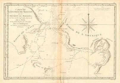 Entrée de Norton & Détroit de Bhering. Bering Strait Norton Sound BONNE 1788 map