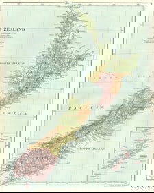 NEW ZEALAND. showing provinces. STANFORD 1906 old antique map plan chart