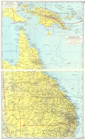 AUSTRALIA. Queensland; Inset map New Guinea 1962 old vintage plan chart