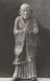 JAPAN. Statuette of a Priest, in Pottery 1890 old antique print picture