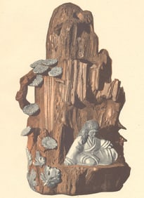 JAPAN. Bouquet- holder of Kyoto ware 1890 antique vintage print picture