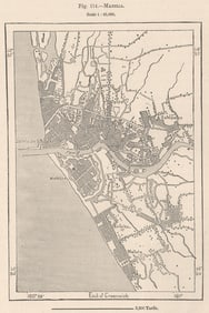 Manila. Philippines 1885 old antique vintage map plan chart