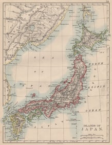 Islands of JAPAN. Hachijo "penal settlement". JOHNSTON 1895 old antique map