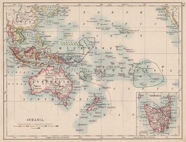 COLONIAL OCEANIA PACIFIC.British Dutch Spanish French German Port. 1895 map