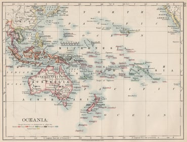 COLONIAL OCEANIA PACIFIC.British Dutch Spanish French German Port. 1903 map