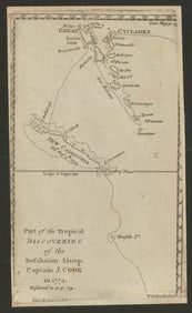 The tropical discoveries of HMS Resolution… New Caledonia Vanuatu. COOK 1776 map
