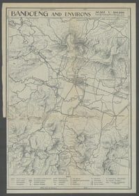 Bandoeng & environs. Bandung, Java, Indonesia. VAN STOCKUM 1930 old map