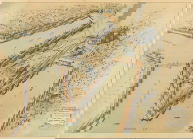 Bird's Eye View Glebe Island Port Jackson Balmain Sydney Harbour 1915 (1924) map