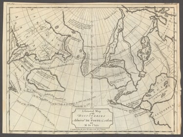 General map of the Discoveries of the Admiral de Fonte. After de l'Isle 1754
