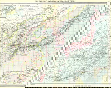 JAPAN KOREA CHINA TAIWAN. Industry Communications; Tokyo; Port Arthur 1907 map