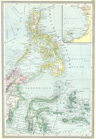 PHILIPPINES. Philippine Islands; map of Manila Bay 1907 old antique chart