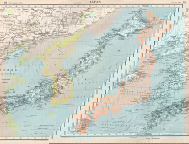 JAPAN & KOREA. Shows Korea pre-war division along 38th parallel 1952 old map