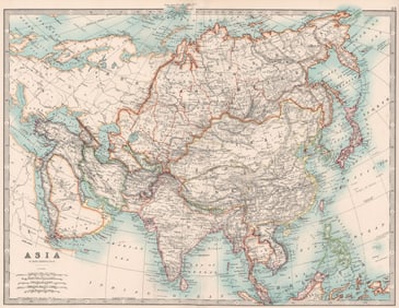 ASIA.Korea a Japanese Protectorate.Japanese Formosa Taiwan.JOHNSTON 1906 map