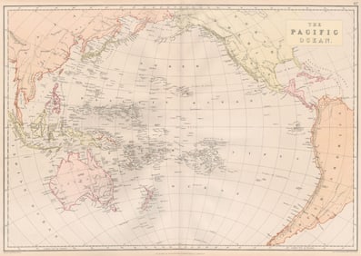 PACIFIC OCEAN. Australia New Zealand E.Indies Polynesia Melanesia Japan 1882 map