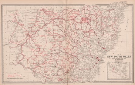 NEW SOUTH WALES. Stock Routes Tanks Wells Trucking Stations. MACDONALD 1888 map