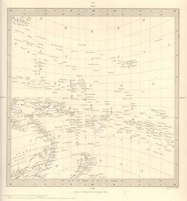 AUSTRALASIA POLYNESIA PACIFIC OCEAN. On Gnomonic Projection. SDUK 1848 old map