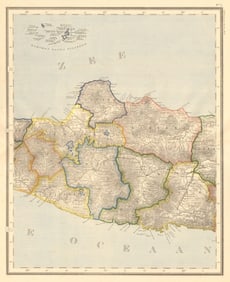 DUTCH EAST INDIES. Indonesia. JAVA. Yogyakarta Semarang. DORNSEIFFEN 1892 map
