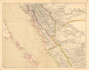 DUTCH EAST INDIES.Indonesia.SUMATRA Bengkulu Jambi Padang.DORNSEIFFEN 1892 map