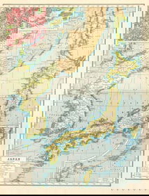JAPAN KOREA TAIWAN. Railways steamship routes. Chosen. Tokyo plan 1920 old map