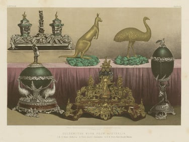 INTERNATIONAL EXHIBITION. Goldsmiths work from Australia 1862 print