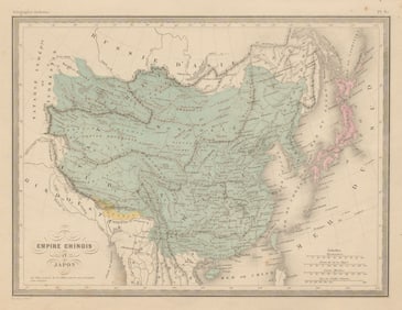 Empire Chinois et Japon. Chinese Empire & Japan. China. MALTE-BRUN c1871 map