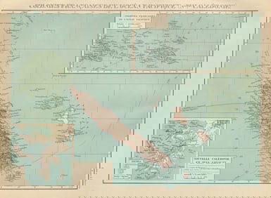 NEW CALEDONIA. Nouvelle Caledonie. Loyalty Islands/Îles Loyauté. Nouméa 1931 map