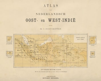 DUTCH EAST INDIES. Indonesia. Index map. DORNSEIFFEN 1902 old antique