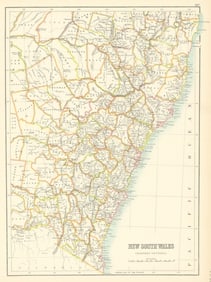 New South Wales Eastern / coast. Australia. Railways. BARTHOLOMEW 1898 old map