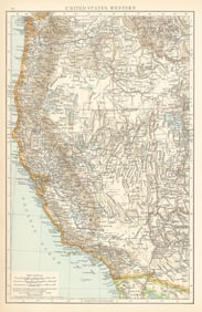 Western United States. California Pacific North West Nevada. TIMES 1895 map
