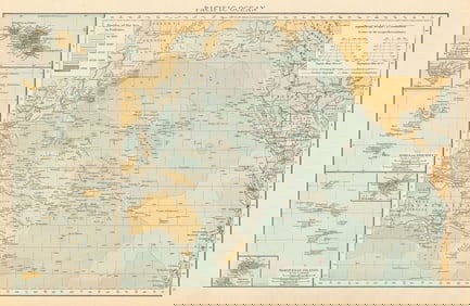 Pacific Ocean depths & telegraph cables. Marquesas Tahiti Tonga. TIMES 1895 map