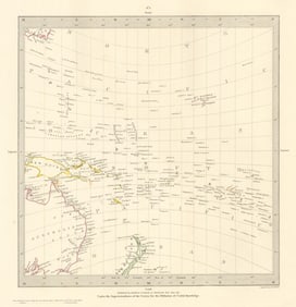 AUSTRALASIA POLYNESIA PACIFIC OCEAN. On Gnomonic Projection. SDUK 1844 old map
