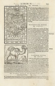 Java Insula. Iava Maior. The Island of Java, Indonesia. MÜNSTER 1572 old map