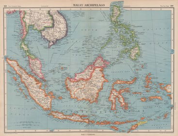 MALAY ARCHIPELAGO Franco-Thai war border changes. East Indies Indonesia 1944 map