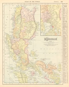LUZON ISLAND. Philippines. Manila environs. RAND MCNALLY 1906 old antique map