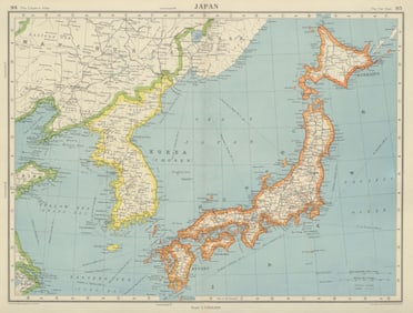 JAPAN & KOREA. Manchuria Chosen. BARTHOLOMEW 1947 old vintage map plan chart