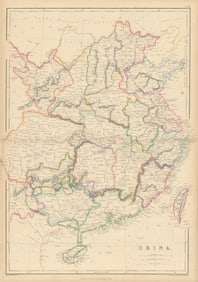China in provinces by Edward Weller. Hong Kong Formosa/Taiwan 1860 old map