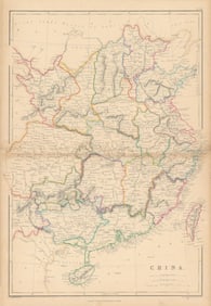 China in provinces by Edward Weller. Hong Kong Formosa/Taiwan 1860 old map