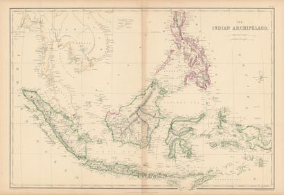 The Indian Archipelago. East Indies Indonesia Philippines. WELLER 1860 old map