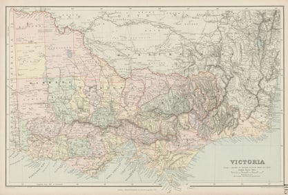 Victoria, Australia. Explorers routes. Landscape observations. STANFORD 1904 map
