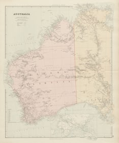 Western Australia. Districts. Explorers' routes. Large 66x55cm STANFORD 1887 map