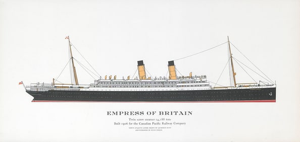 Empress of Britain ocean liner 1906. Canadian Pacific. Fairfield, Clyde 1961