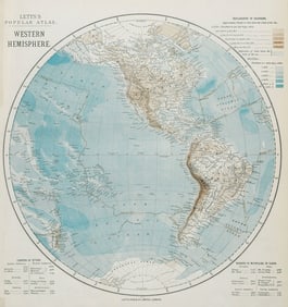 WESTERN HEMISPHERE. The Americas; Pacific Ocean; New Zealand. LETTS 1884 map