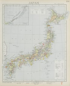 JAPAN. Lighthouses & British Consuls. Silk & tea exports. LETTS 1884 old map