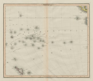 South Pacific Ocean. Polynesia "Dangerous Archipelago" Galapagos LIZARS 1842 map